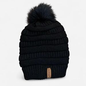 Black Pom Beanie